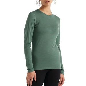 Women's Merino Wool 200 Oasis Long Sleeve Crewe Thermal Top Sage Green, XS